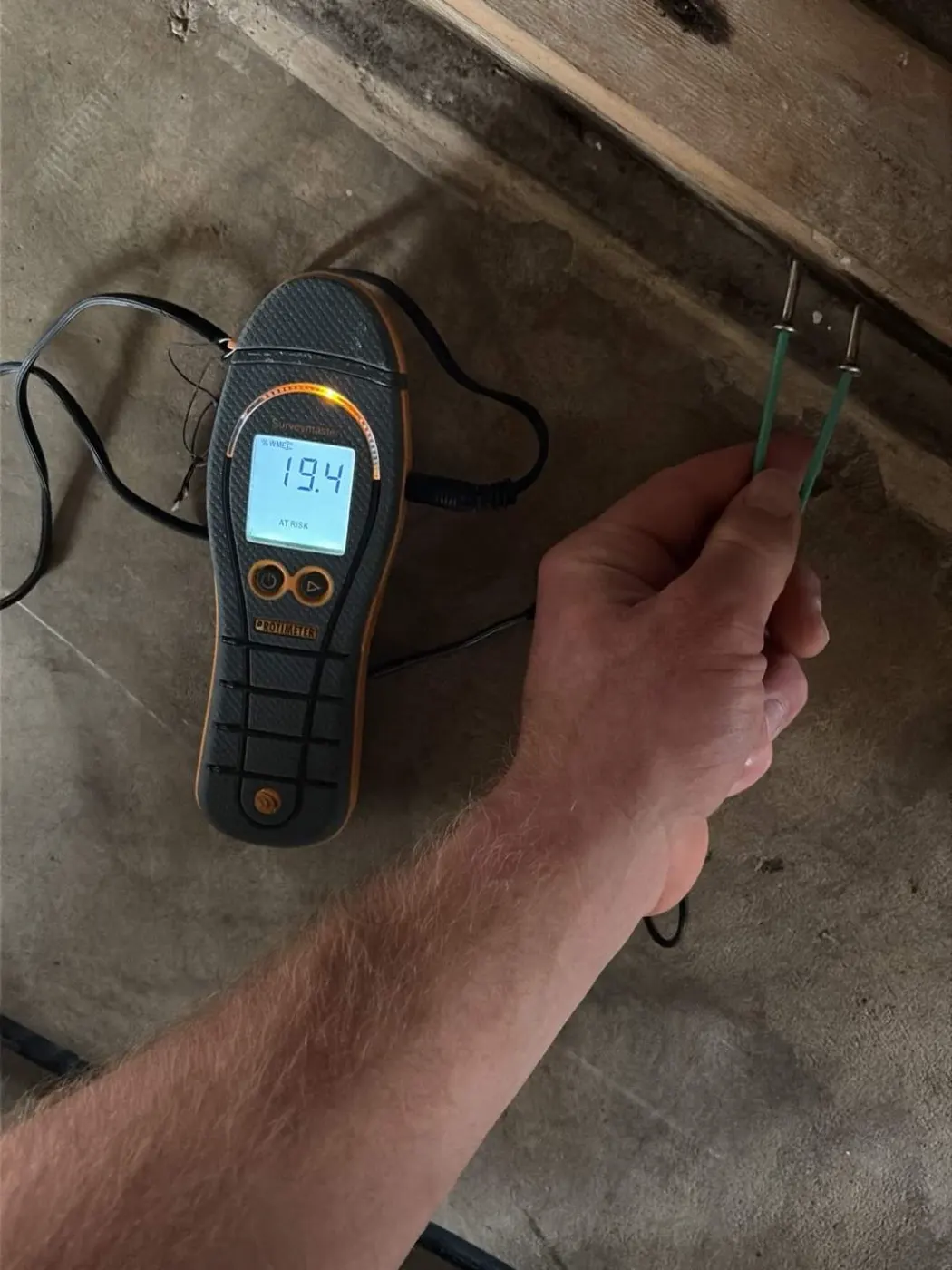 Documented moisture readings in Johnson County, IN